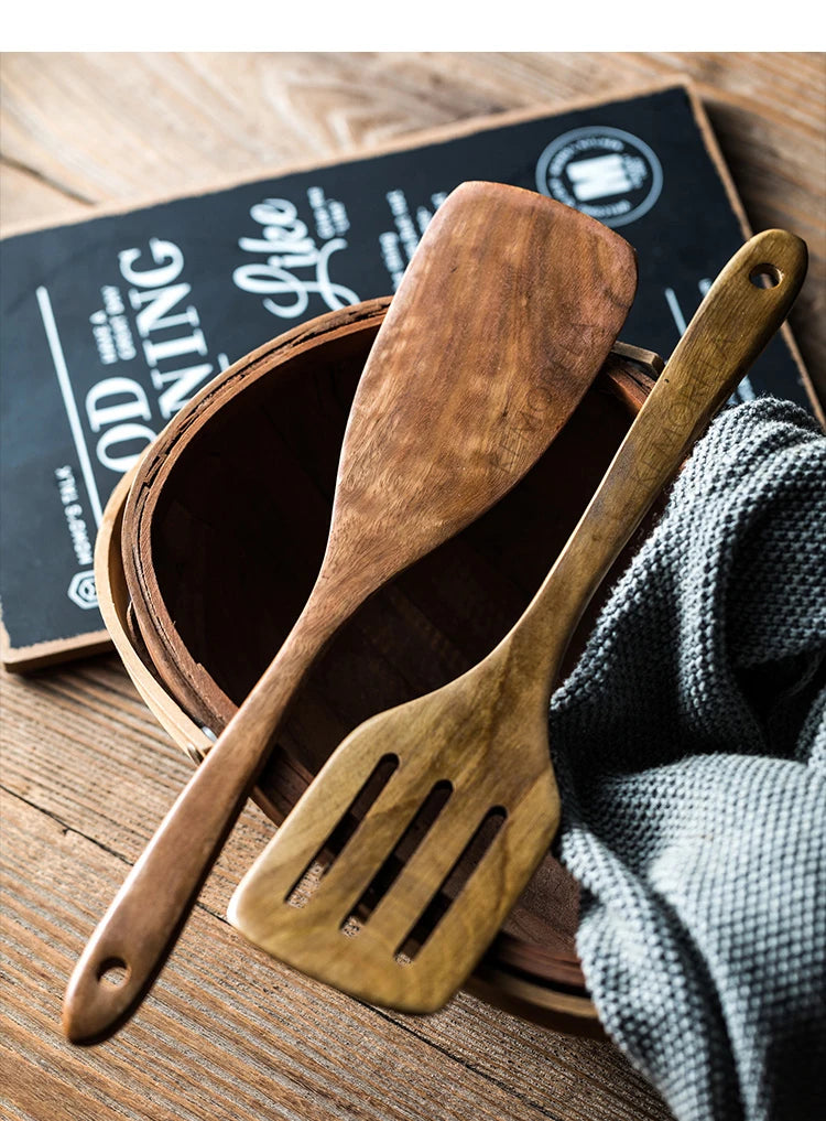 9PCS Wooden Spoons For Cooking, Wooden Utensils For Cooking