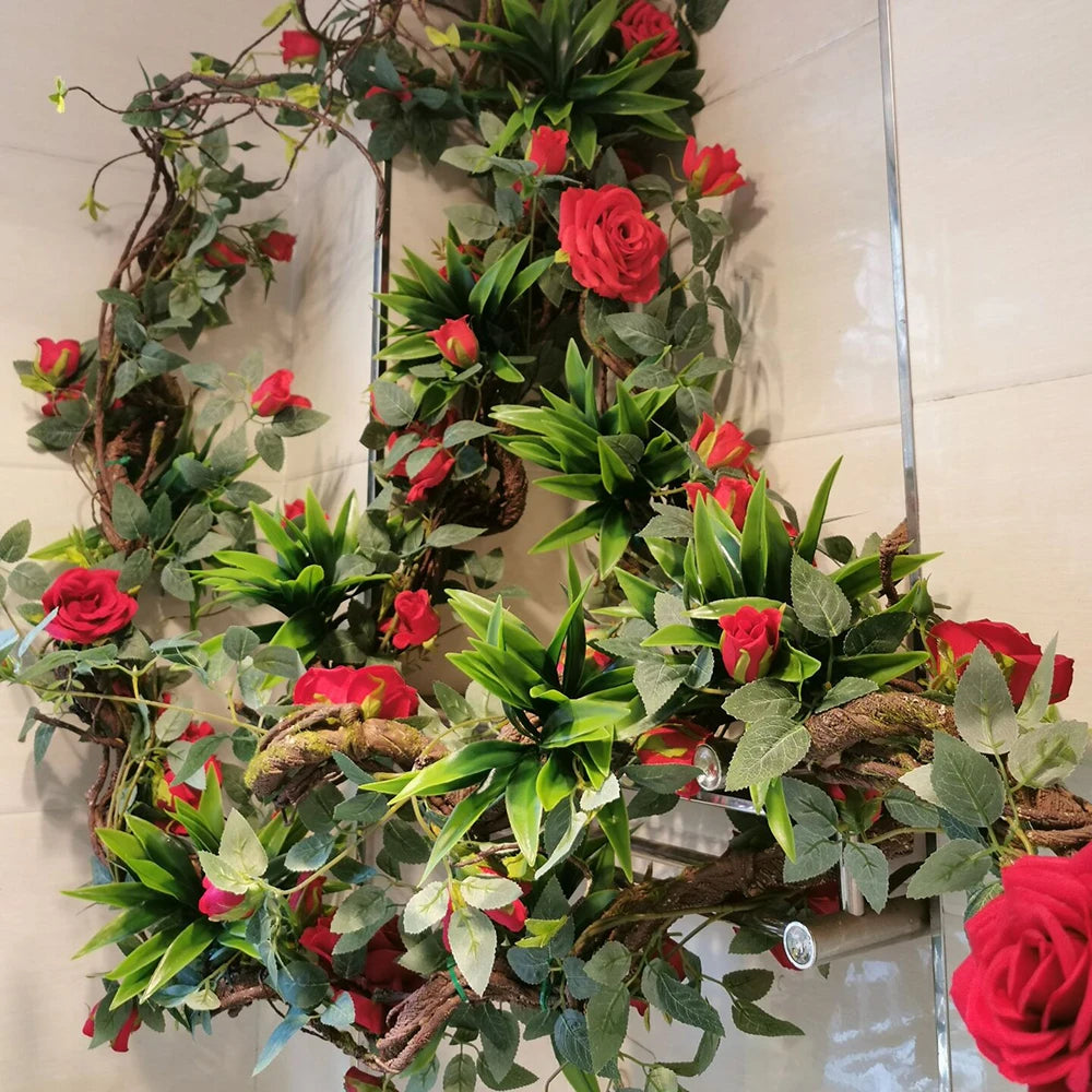 1.75 Meter Artificial Vine Green Leaf Simulation Rose Rattan Plant