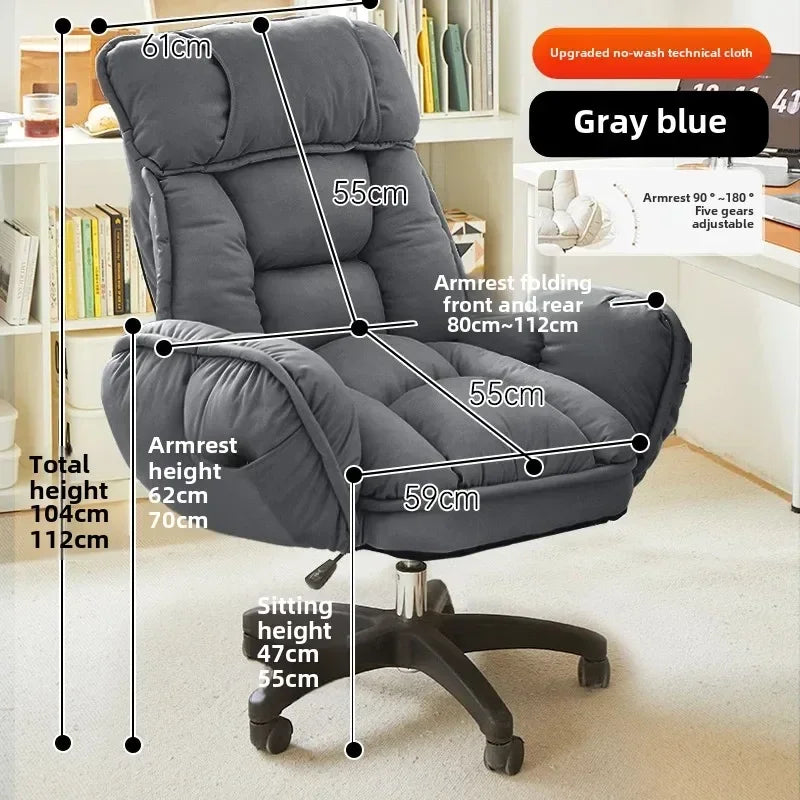 Footrest Wheels Office Chair Kids Velvet