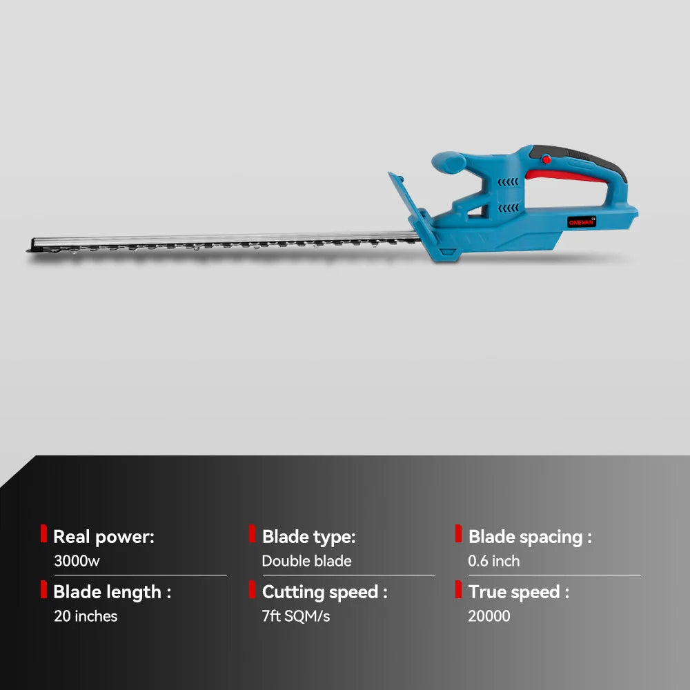 ONEVAN 3000W Cordless Electric Hedge Trimmer Handheld