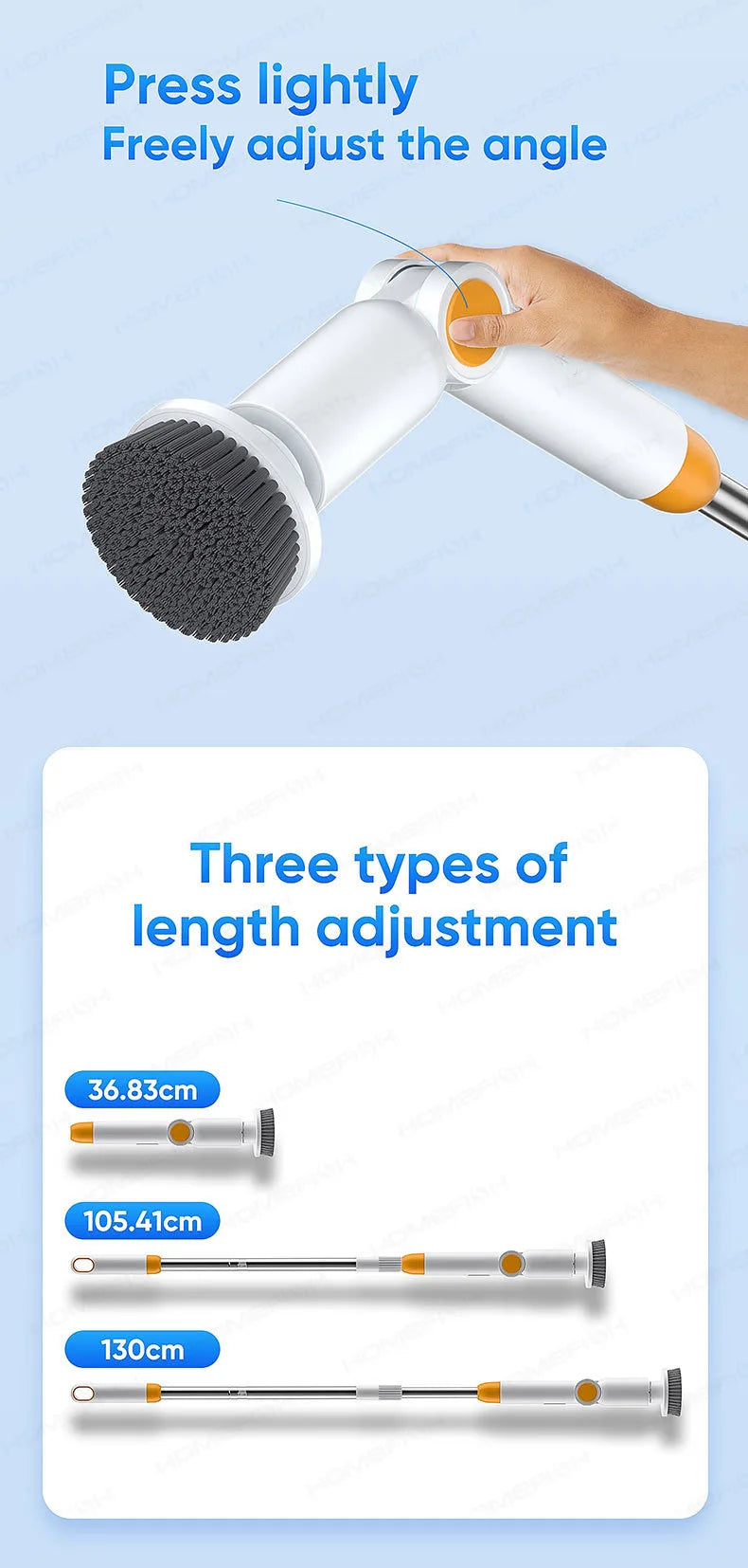 HOMFISH 2025 NEW 8-in-1 Electric Spin Scrubber Wireless Cleaning Brush