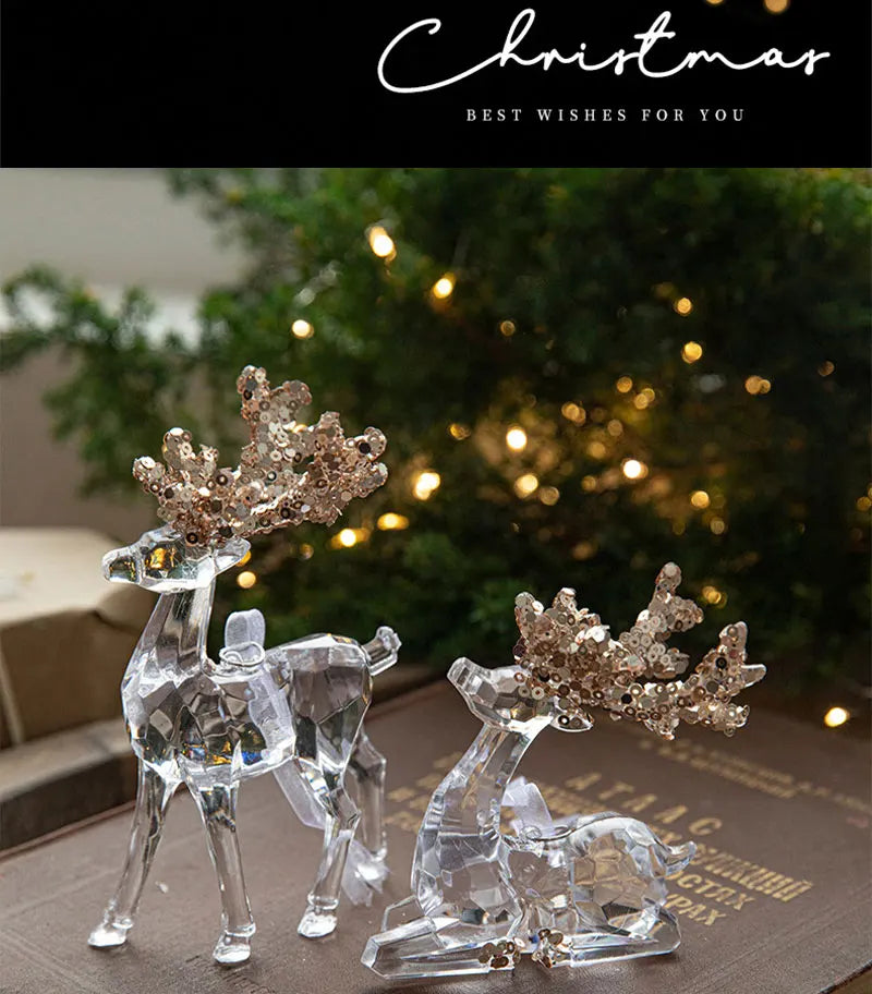 Crystal Christmas Tree Ornaments Acrylic Clear Hanging Crystals for Christmas