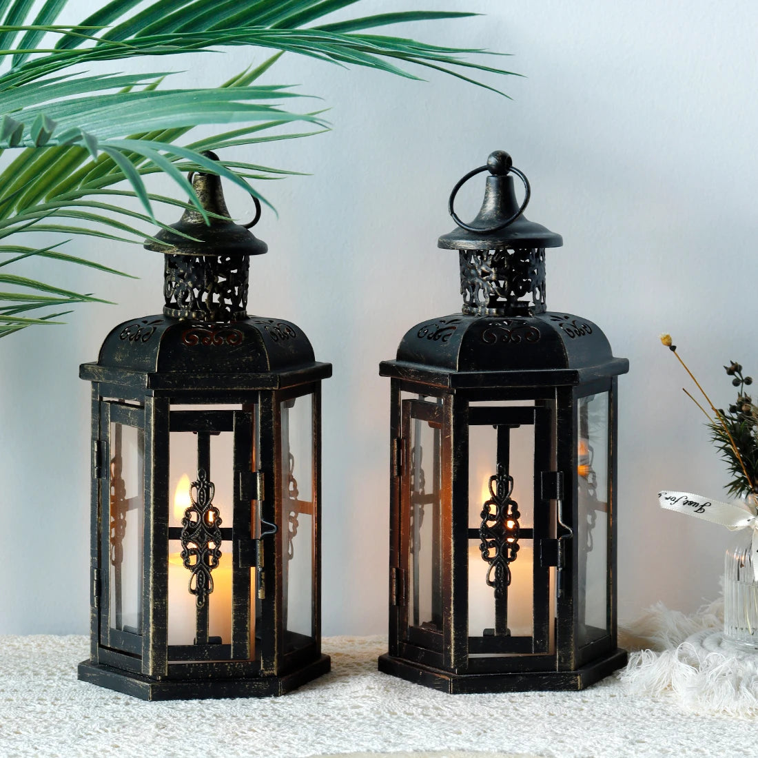 Vintage Nordic Candle Holder Lanterns Candles
