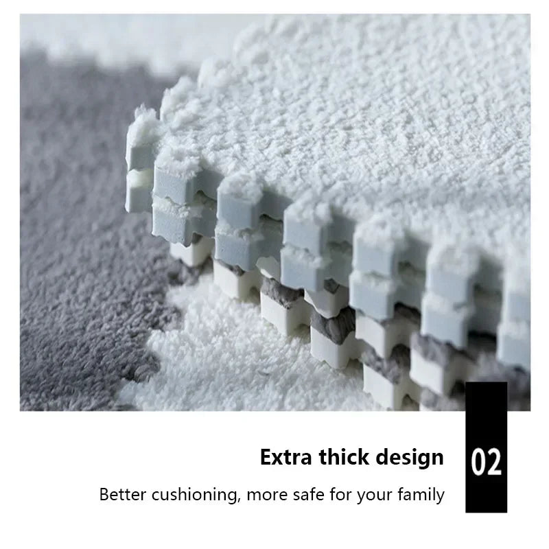 30x30cm Plush Puzzle Foam Floor Mat Creative Fashion Carpet