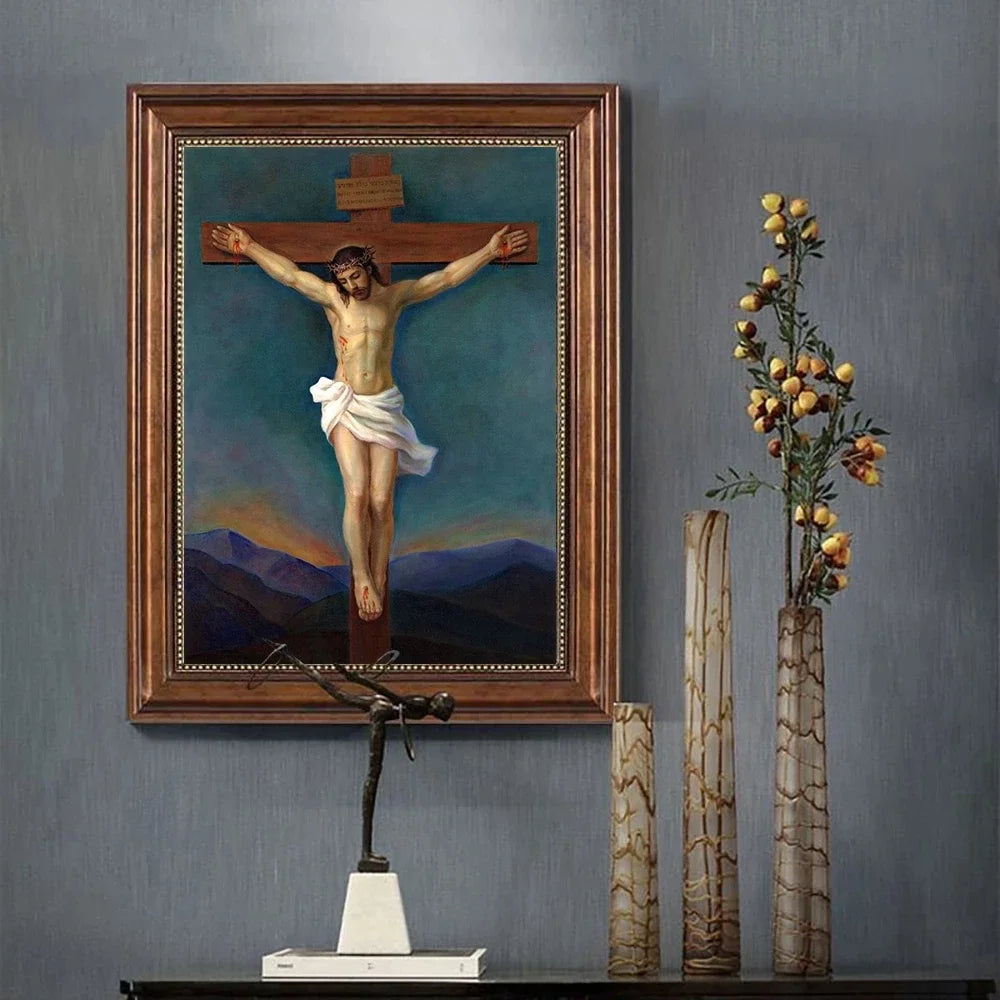 Jesus Christ On The Cross Painting Prints on Canvas Wall Art Christ Pictures