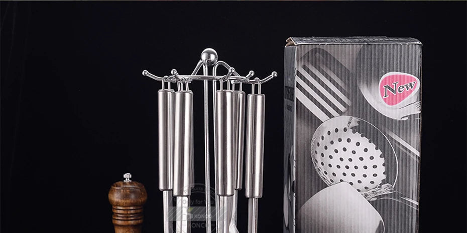 KONCO 6 Pieces Kictche Cooking Utensil Set Stainless Steel Cookware Set