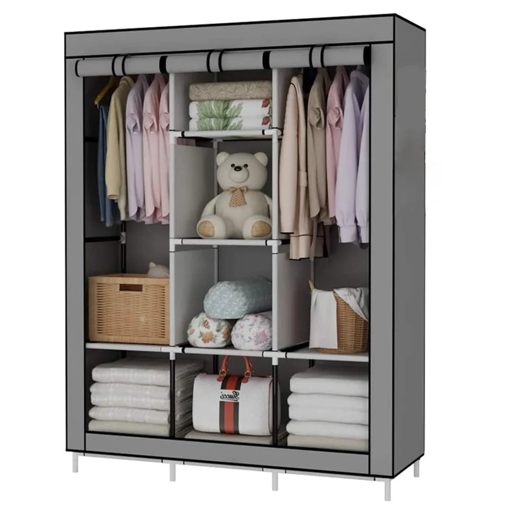 Portable Wardrobe Clothes Organizer Non-Woven Fabric Wardrobe Storag
