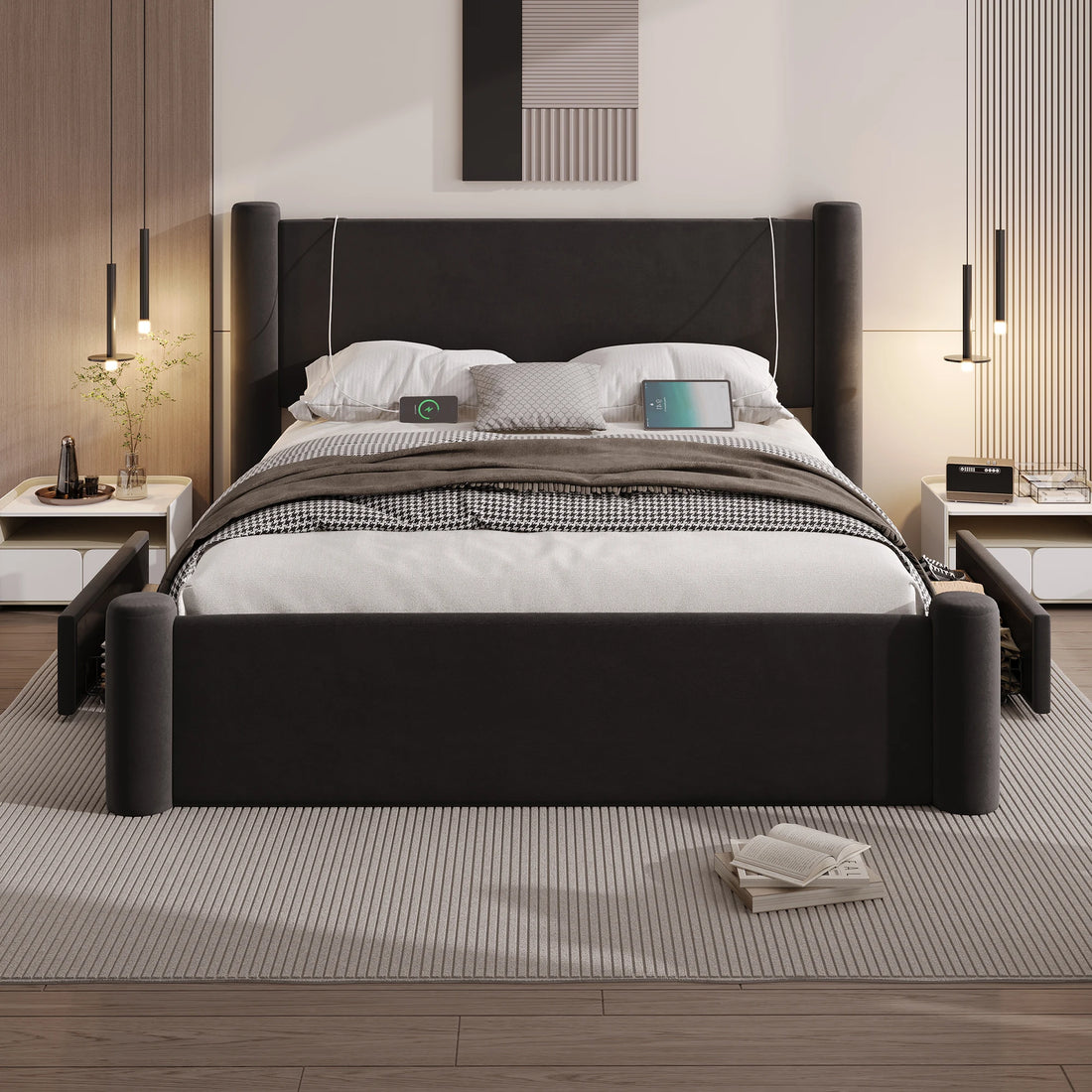 LVHOM Modern 140x200 cm Bed Frame