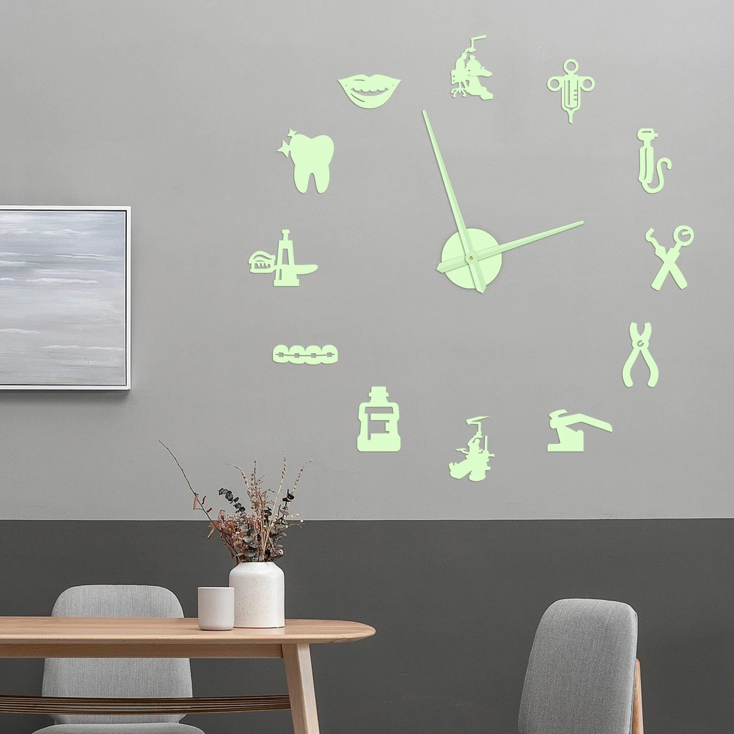 Dentist DIY Giant Wall Clock Dental Doctor Oversized Wall Clock