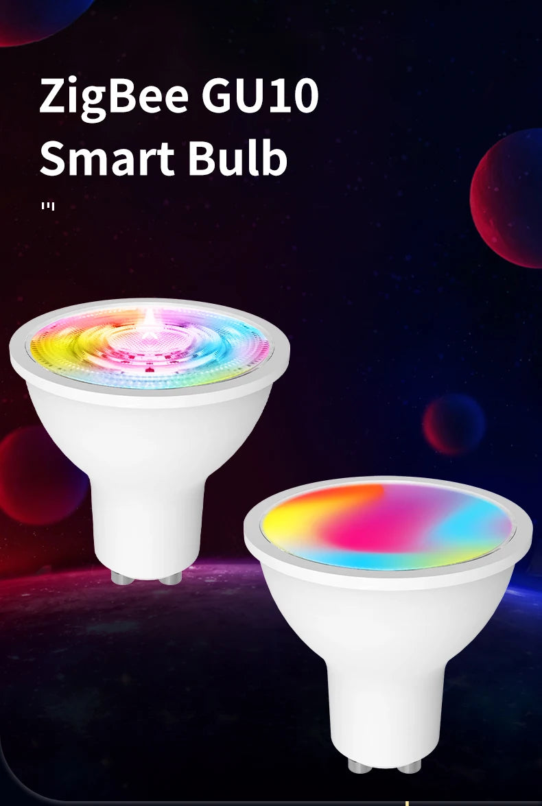 MOES Tuya ZigBee GU10 WIFI Smart LED Bulbs RGB C+W White 5W