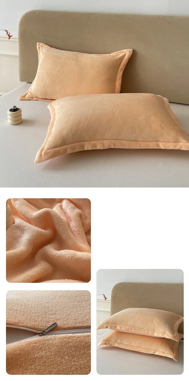 Solid Color Pillows Cover Velvet Pillowslip funda almohada 48x74cm Pillowcase
