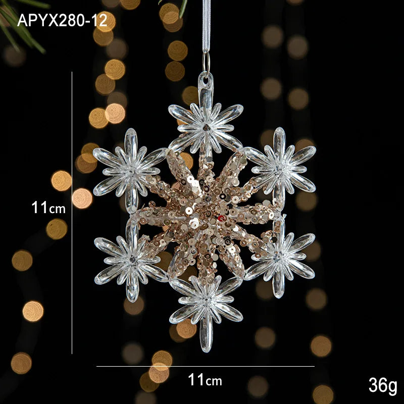 Crystal Christmas Tree Ornaments Acrylic Clear Hanging Crystals for Christmas