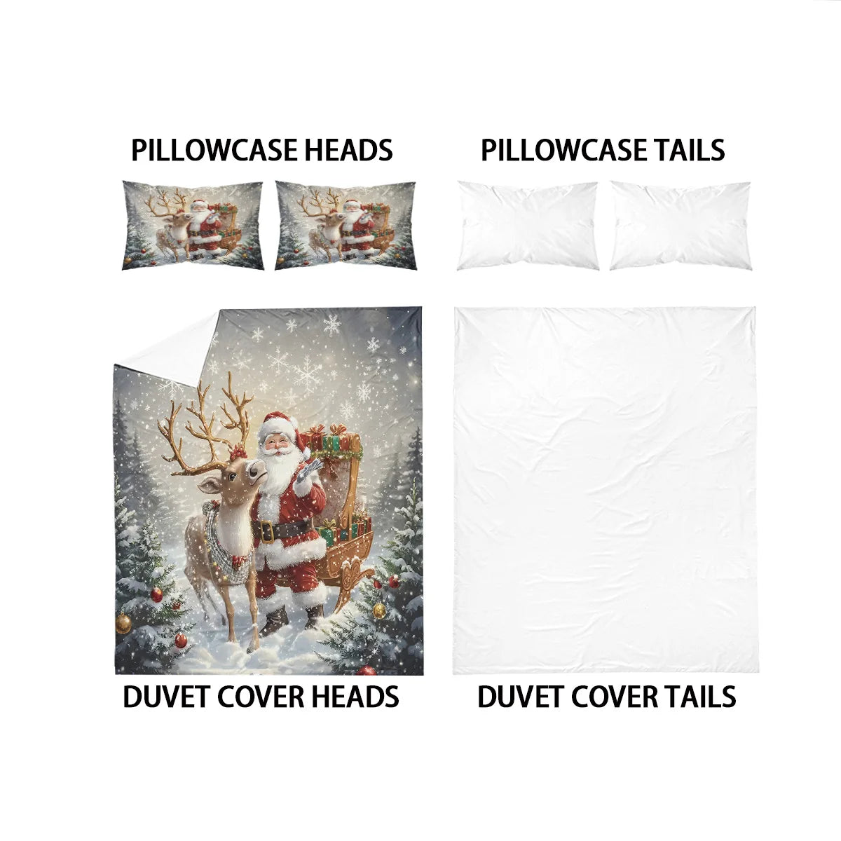 3pcs Santa Claus Printed Bedding Set
