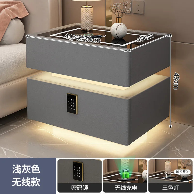 Smart Nightstand with Wireless Charger Bluetooth Speaker
