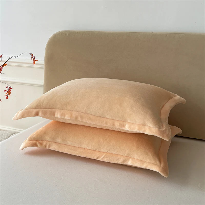 Solid Color Pillows Cover Velvet Pillowslip funda almohada 48x74cm Pillowcase