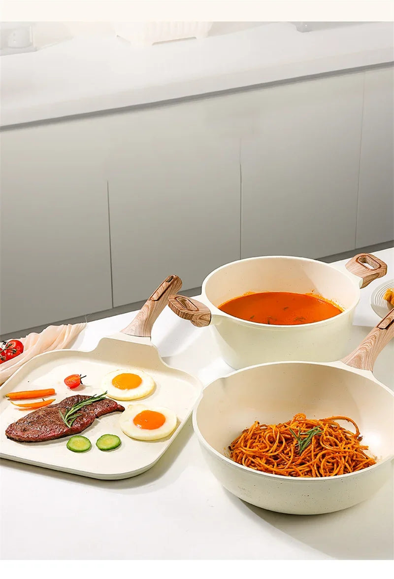 DONNOR Pot and Pan Set Non stick Frying pan 15/16Pcs Cookware