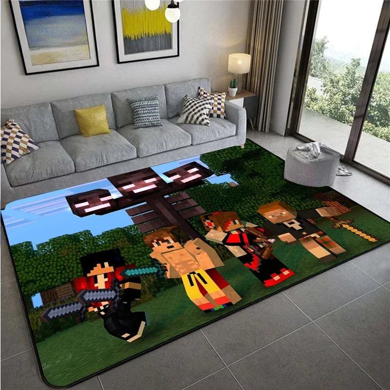 3D Game M-MINE Sandbox Carpet for Living Room Decor Bedroom