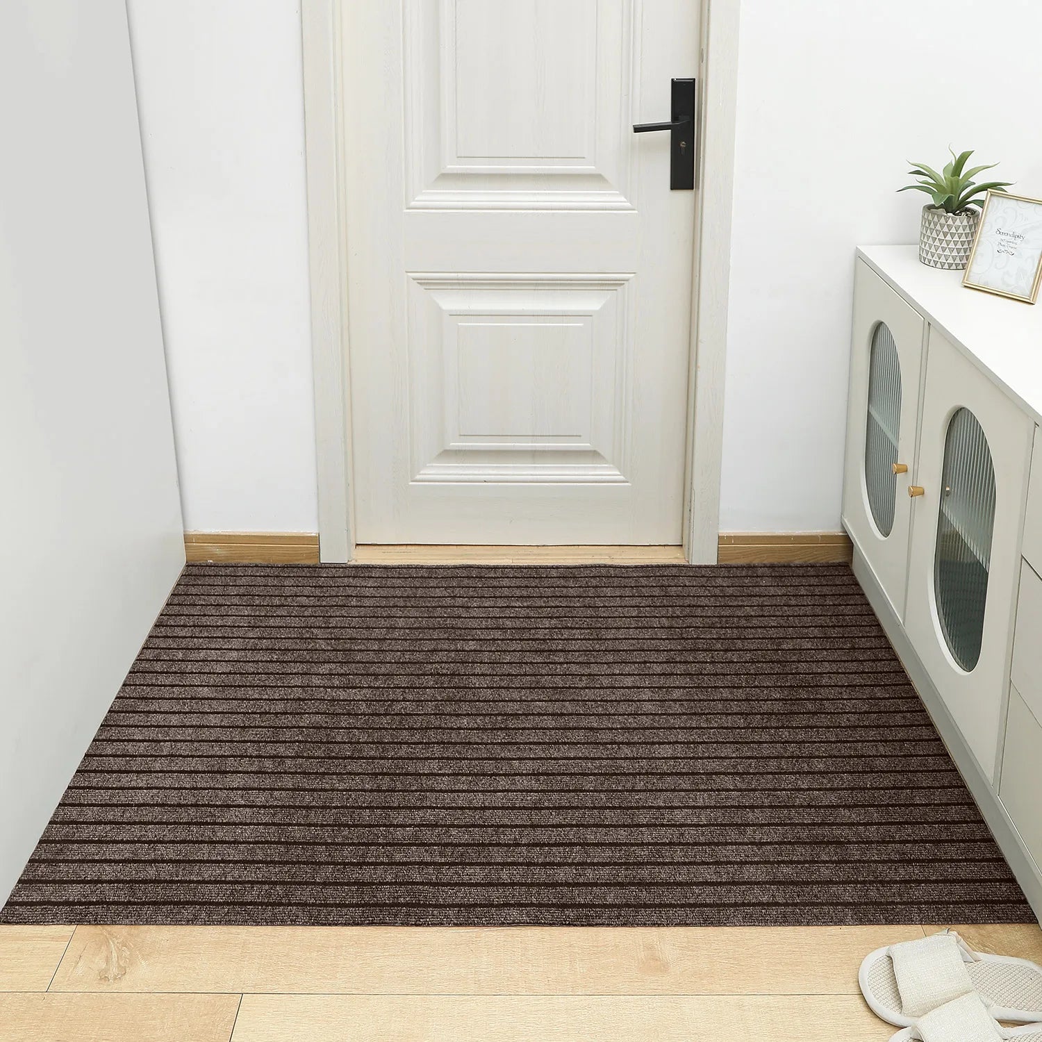 VIKAMA Entry Door Floor Mat Entryway Striped Carpet Anti Slip