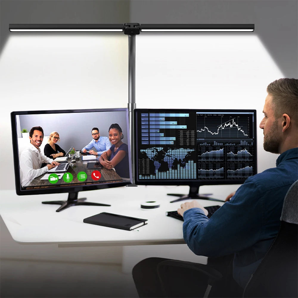 280LED 24W Double-Head Desktop Clip Lamp Ultra Bright Remote Control