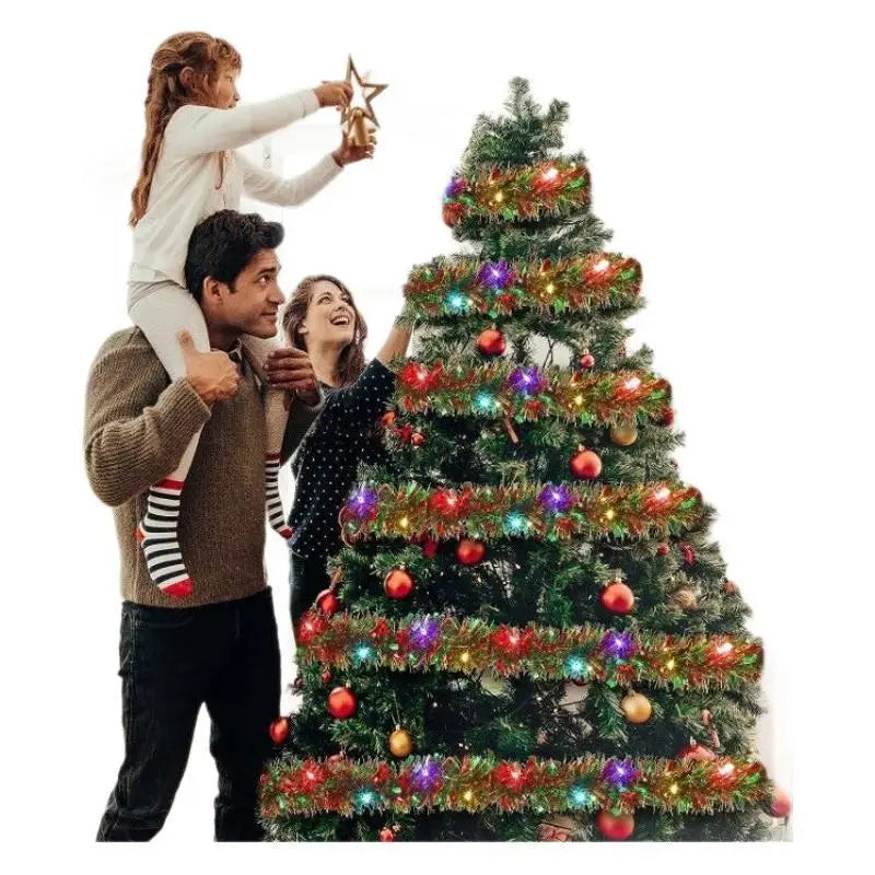 Christmas Color Strip Light String Ribbon Fairy Lamp Xmas Tree New Year Gift