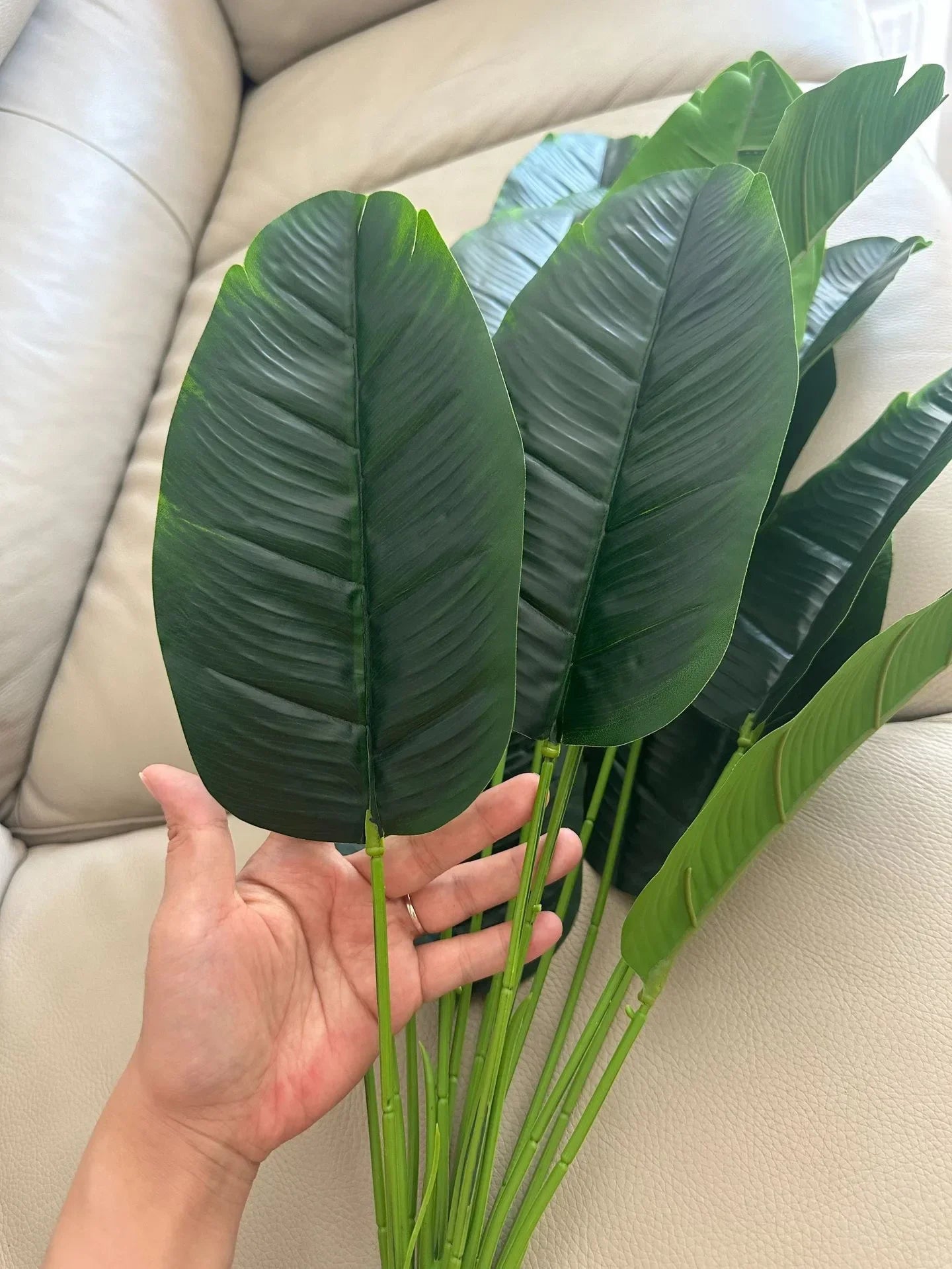 1pc 18 Leaves Artificial Plants Large Tropical Palm Tree Fake Banana Plants