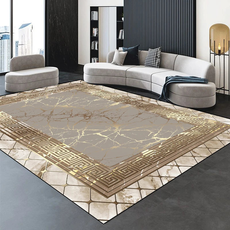 Modern Golden Luxury Carpet Large Living Room Decoration