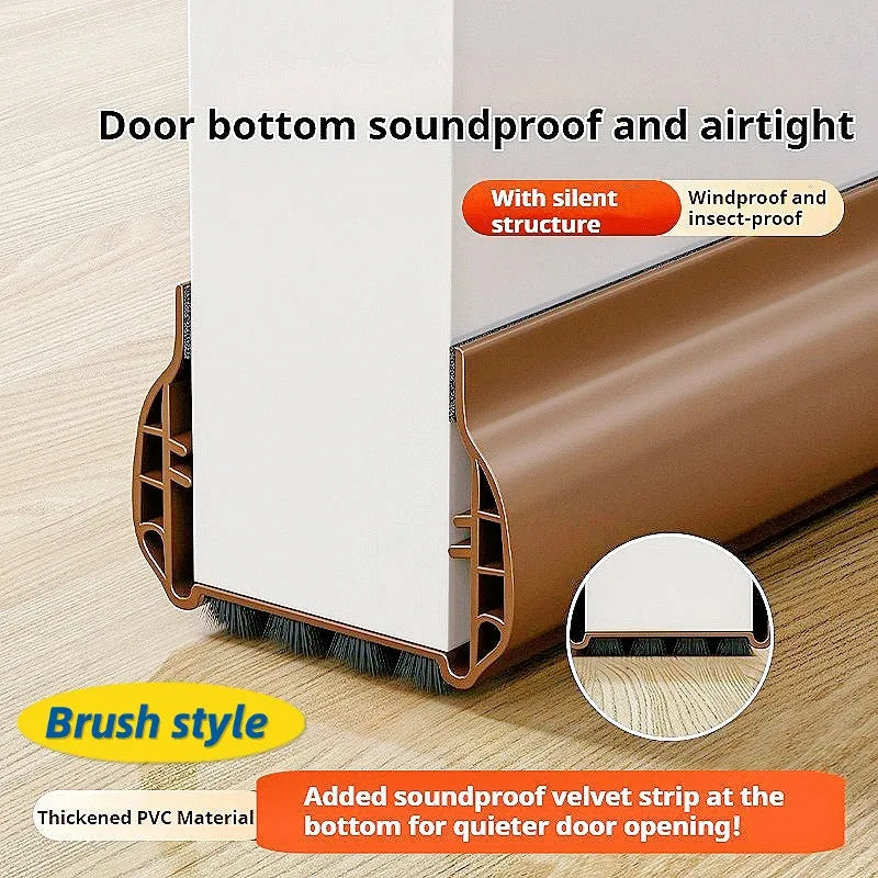 Pvc Door Seal Draft Stopper With 4 Layer Brush Reduce Noise Insect Proof