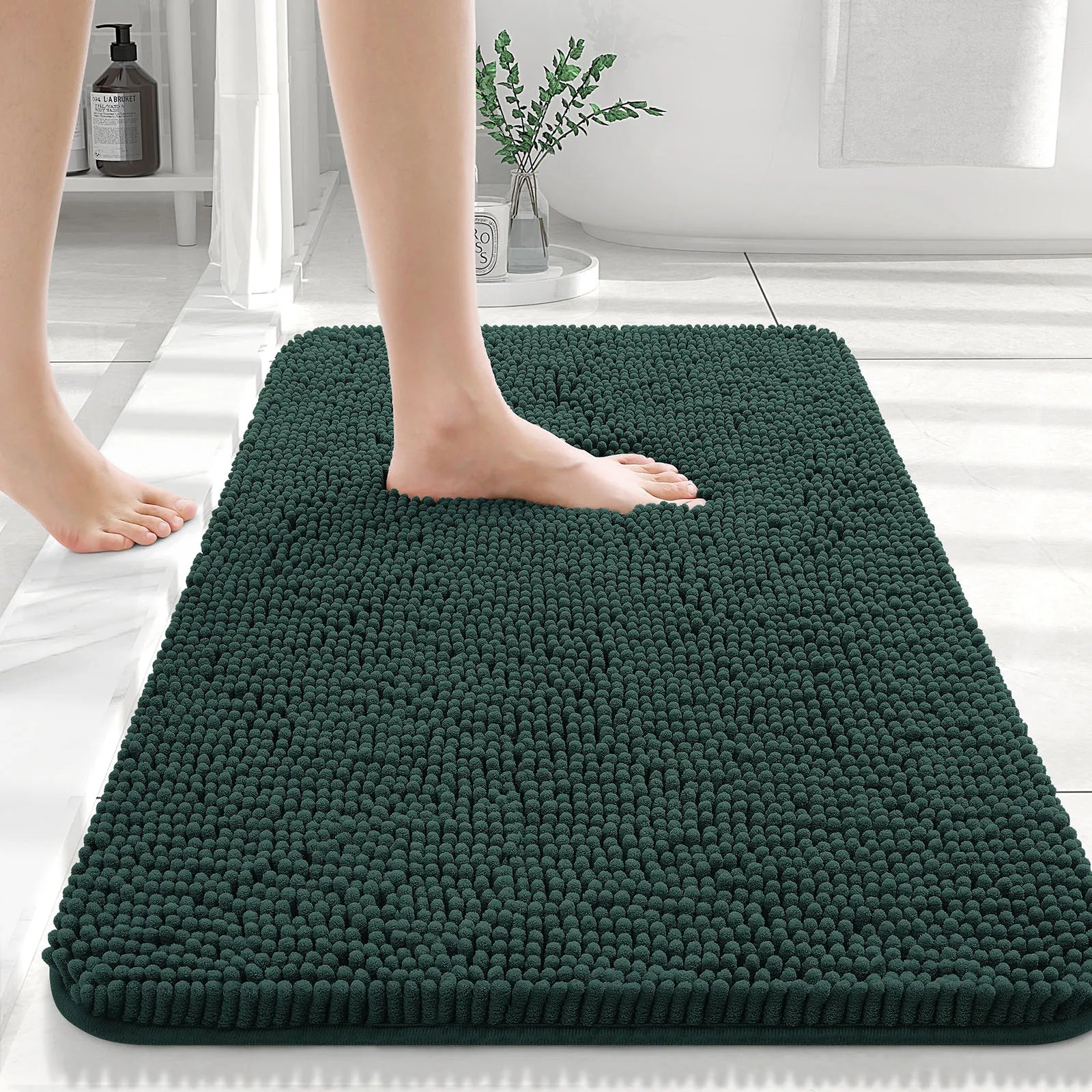 HAPIHAPPY New Chenille Bathroom Rug Mat Extra Soft Thick