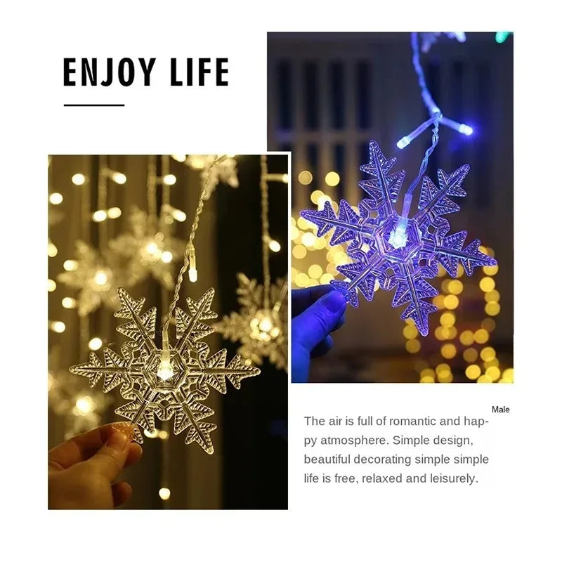 110V 220V Snowflakes  Curtain Garland
