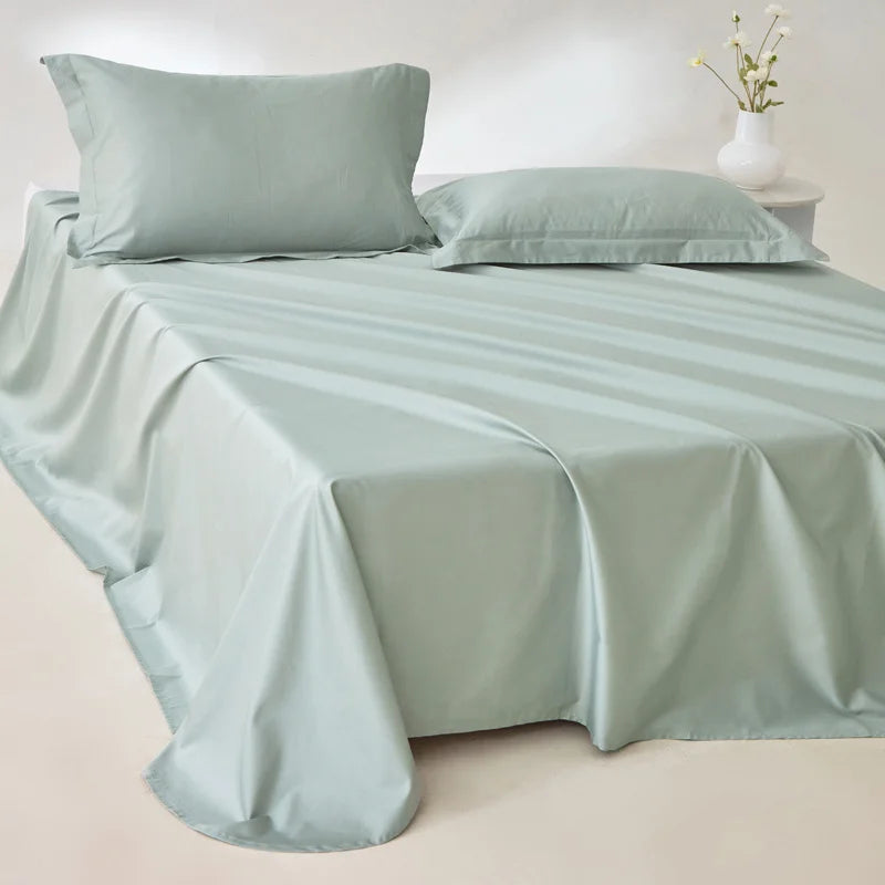 1pc Bed Flat Sheet 100% Egyptian Cotton Solid Color Top Sheets Single Double