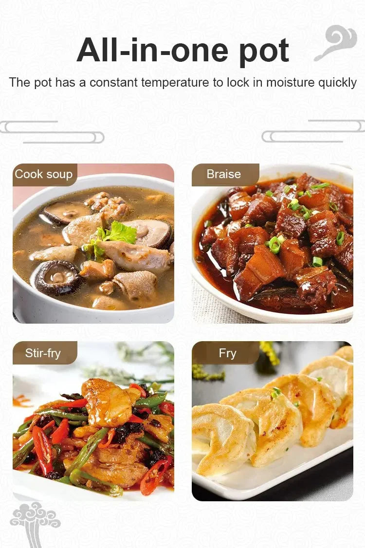 Cast Iron Pot Uncoated And Non Stick wok Casserole kitchen cooking pot