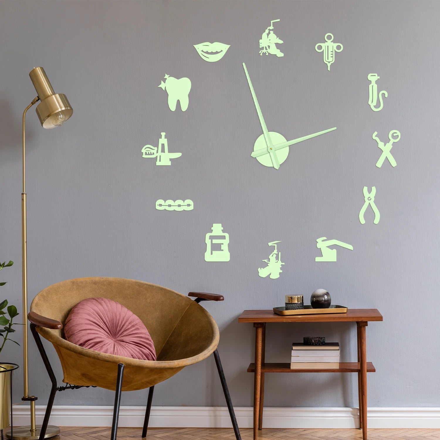 Dentist DIY Giant Wall Clock Dental Doctor Oversized Wall Clock