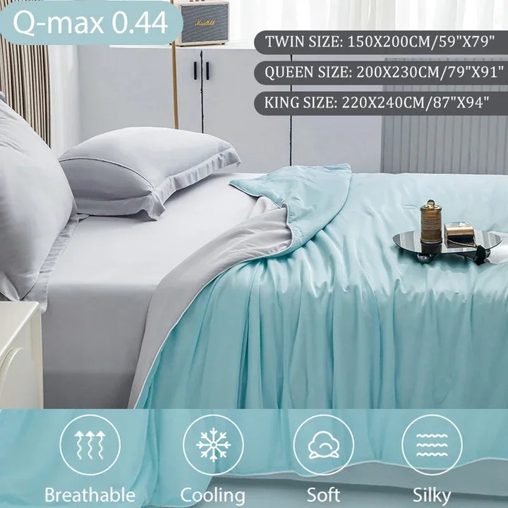 Air Condition Comforter for Summer Pure Color Ice Silk Cooling Blanket