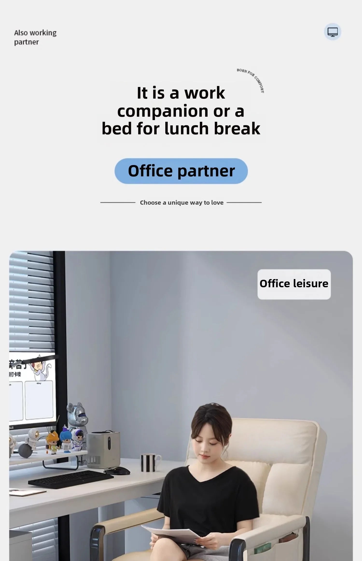 Reclining chair office lunch break folding chair