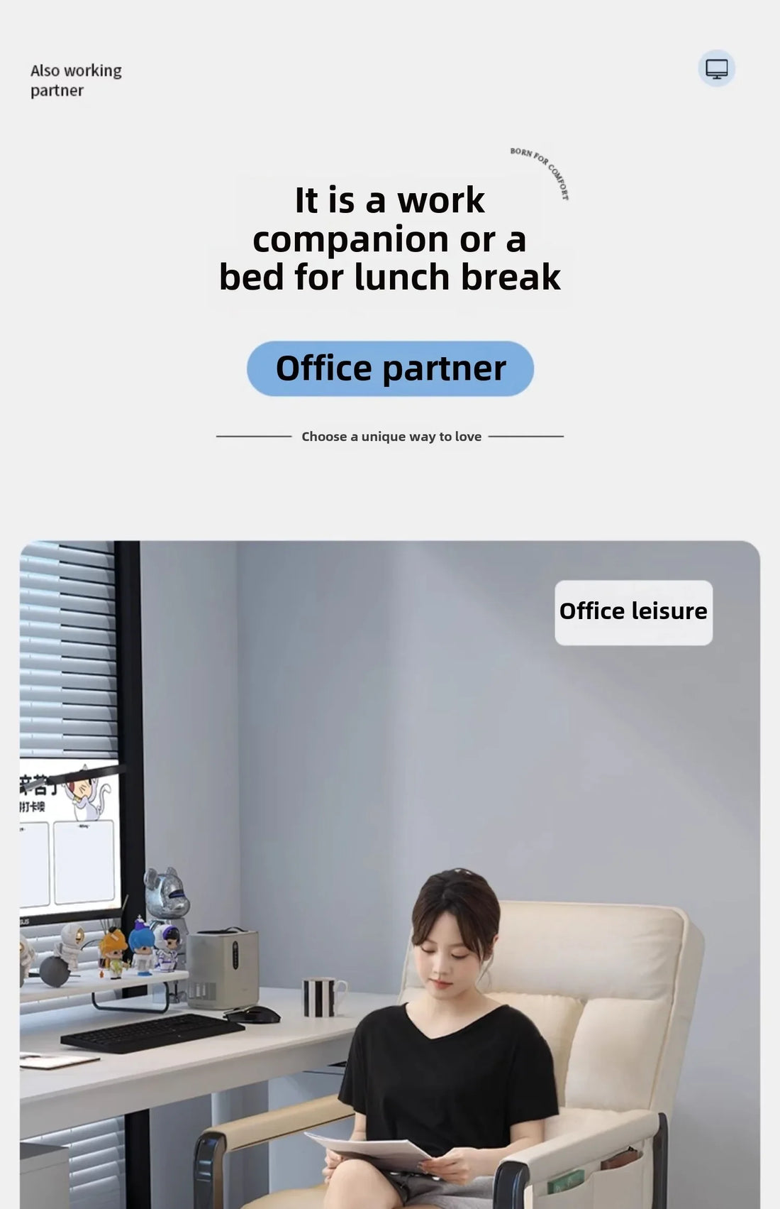 Reclining chair office lunch break folding chair