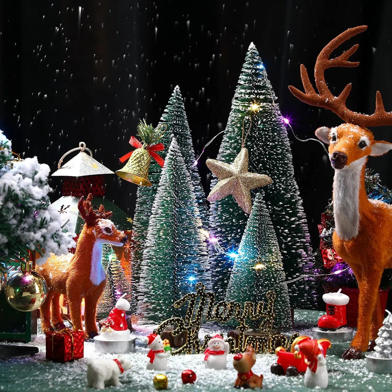 Mini Christmas Tree Bottle Brush Tree Artificial Green Christmas