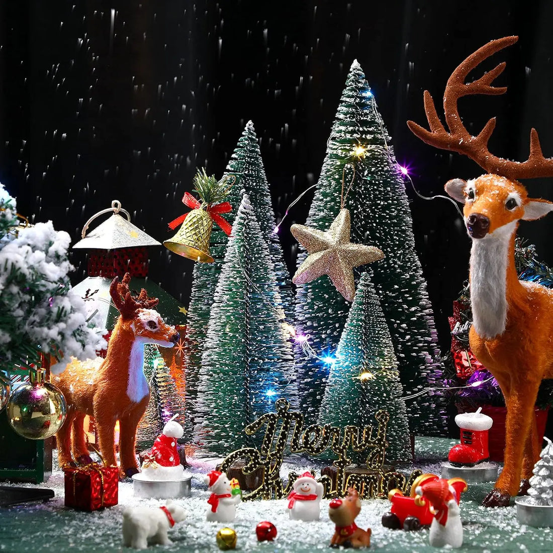 Mini Christmas Tree Bottle Brush Tree Artificial Green Christmas