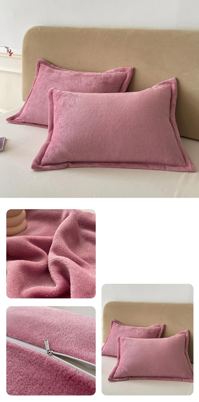 Solid Color Pillows Cover Velvet Pillowslip funda almohada 48x74cm Pillowcase