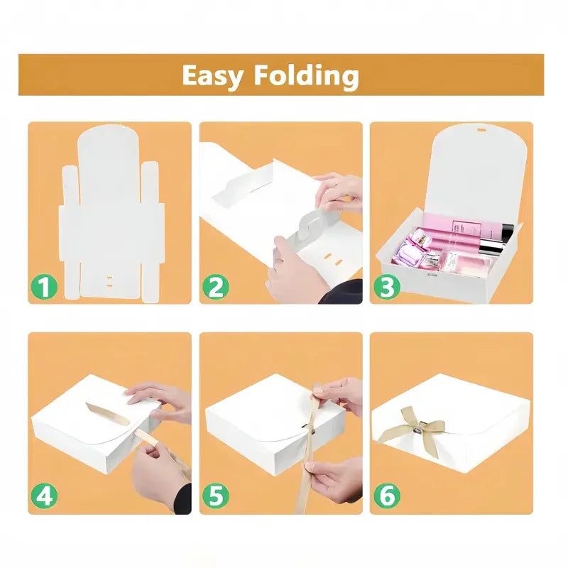 5PCS Customizable Wedding Favor Gift Boxes with gold stamping logo