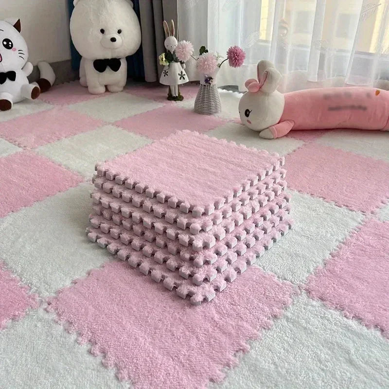 30x30cm Plush Puzzle Foam Floor Mat Creative Fashion Carpet