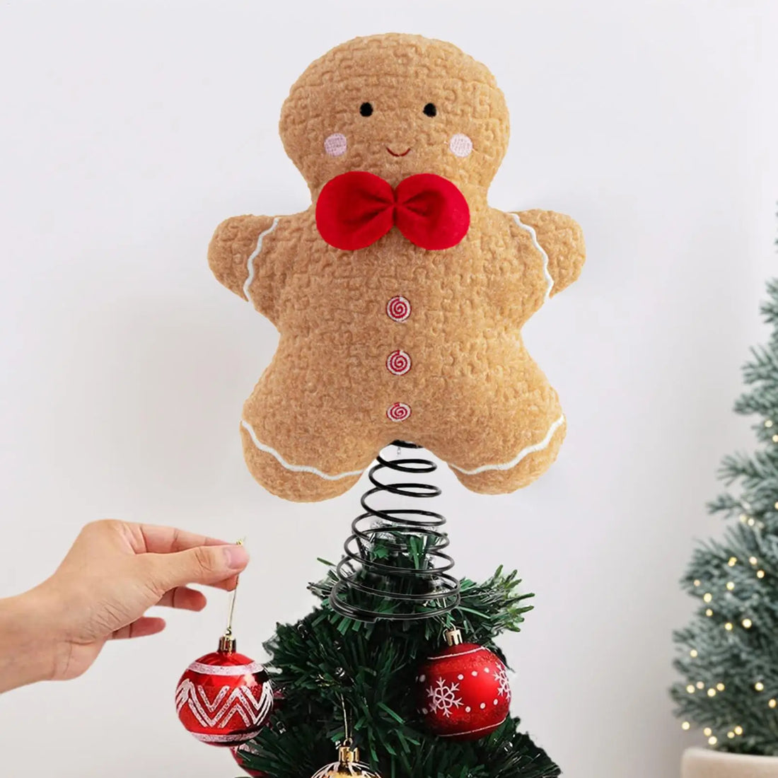 Christmas Pentagon Top Gingerbread Man Tree Topper Xmas Tree