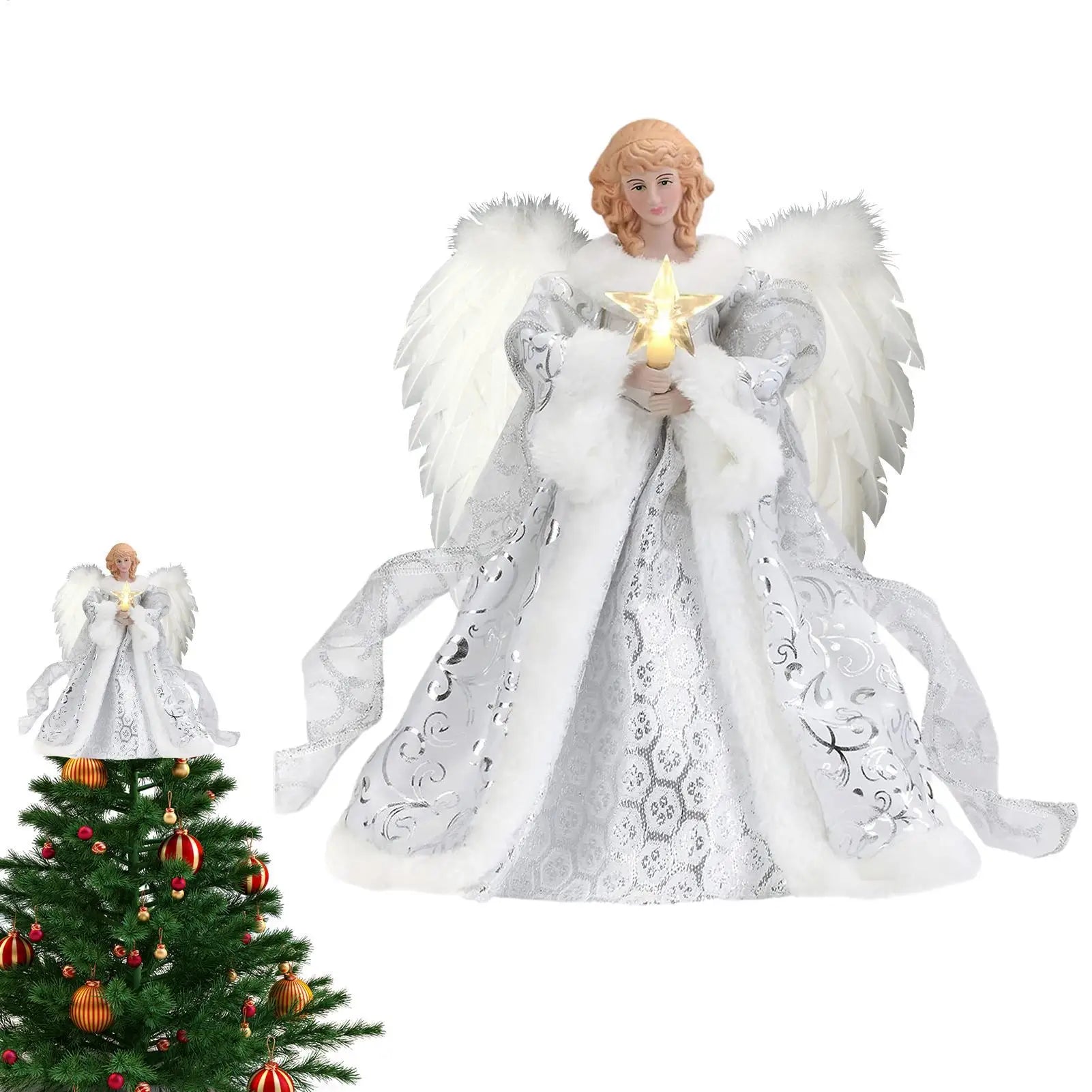 Christmas Tree Angel Topper String Light Ornament Home Decorations 2025