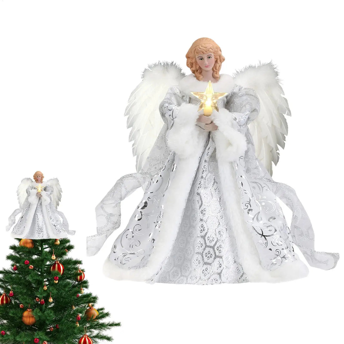 Christmas Tree Angel Topper String Light Ornament Home Decorations 2025