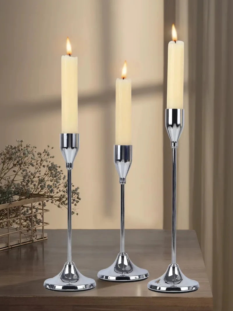 3Pcs/Set European Style Metal Candle Holders