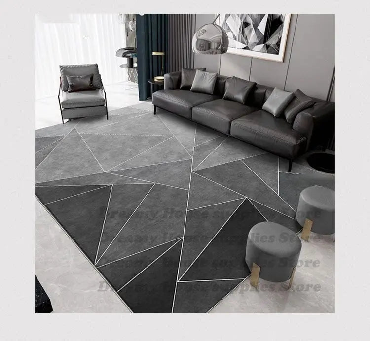 Modern Rectangular Chair Mat for Room Study Geometric