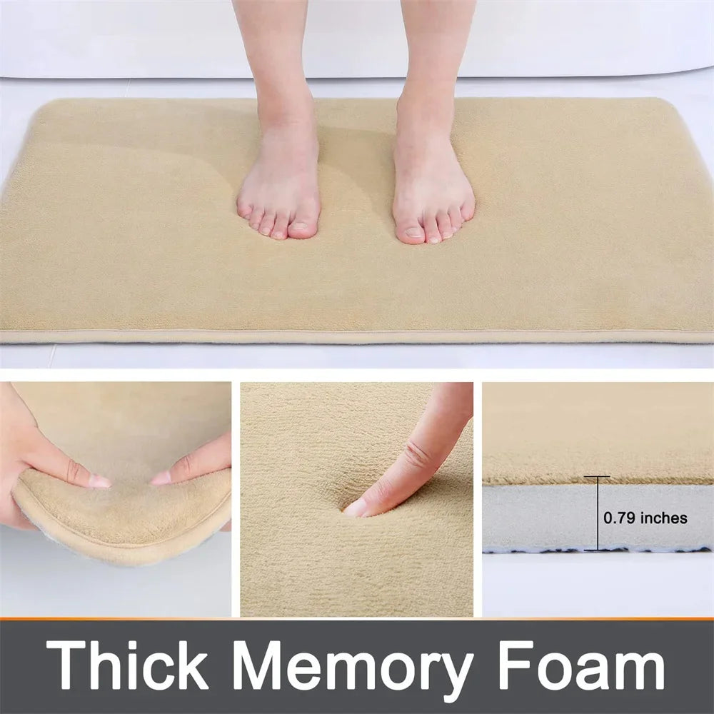 Homaxy Super Absorbent Bath Mat Memory Foam Carpet Non-Slip
