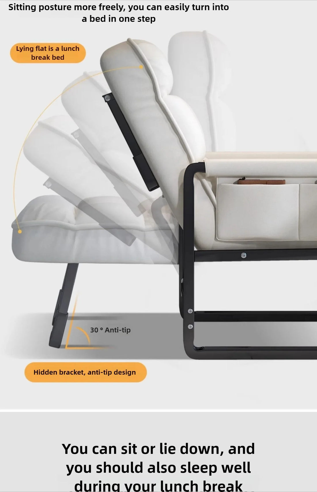 Reclining chair office lunch break folding chair