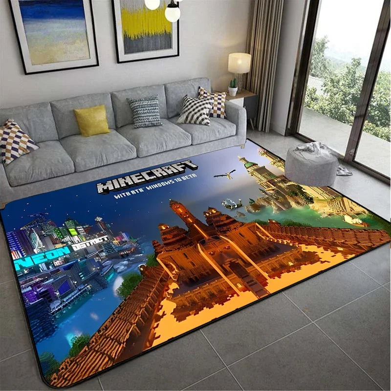 3D Game M-MINE Sandbox Carpet for Living Room Decor Bedroom