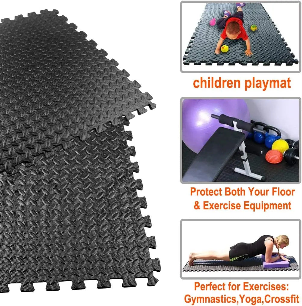Puzzle Fitness Mat EVA Interlocking Foam Floor Tiles Sports Protection Yoga