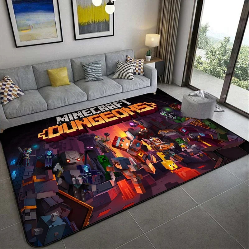 3D Game M-MINE Sandbox Carpet for Living Room Decor Bedroom